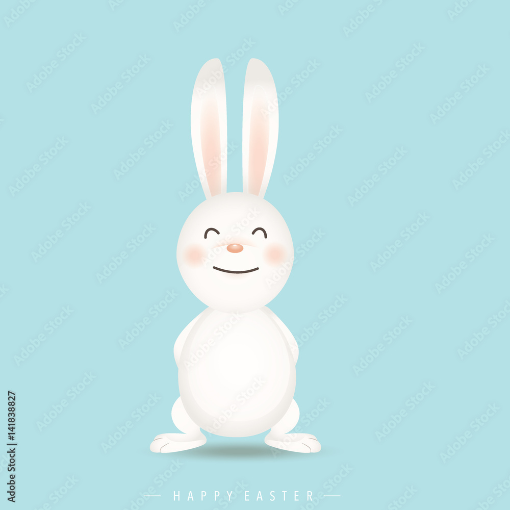Fototapeta premium Happy easter background design. Happy easter cards with Easter bunnies. Vector illustration