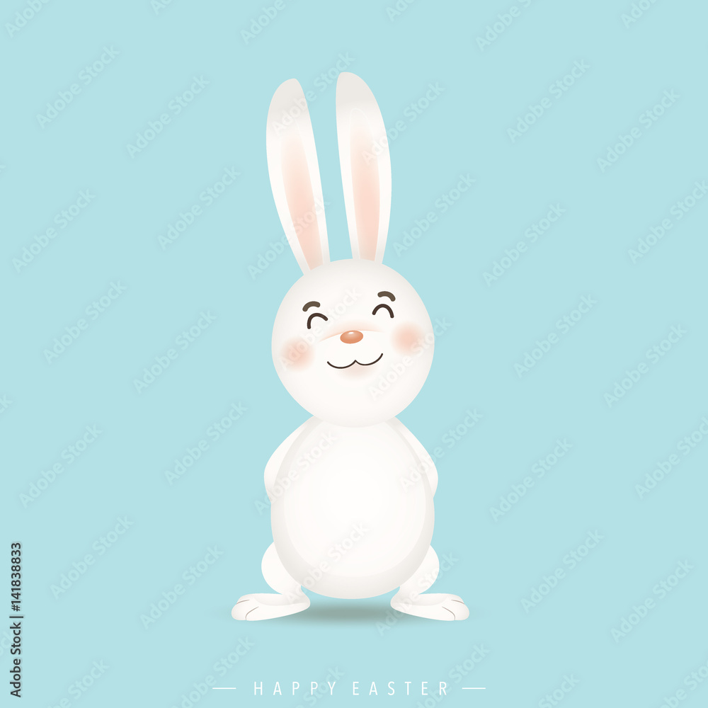 Obraz premium Happy easter background design. Happy easter cards with Easter bunnies. Vector illustration