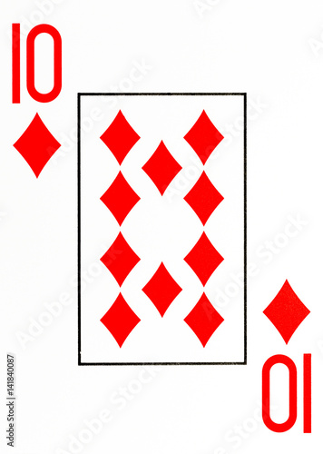 large index playing card 10 of diamonds