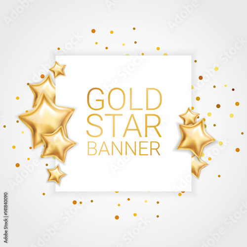 Gold banner star background1 photo