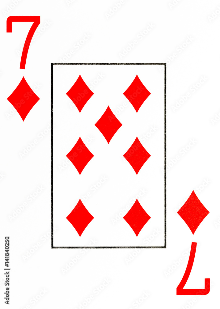 Obraz premium large index playing card 7 of diamonds