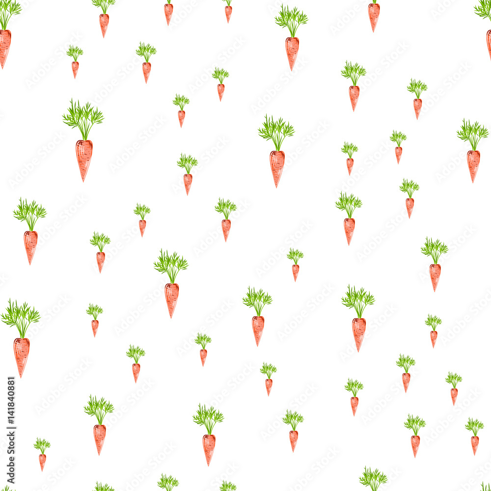 Seamless pattern with carrot for textile and print. Summer colorful tropical textile print. Seamless pattern with carrot for textile and print. Summer colorful tropical textile print.