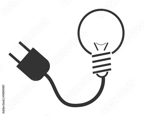 lampadina con spina pittogramma vettoriale