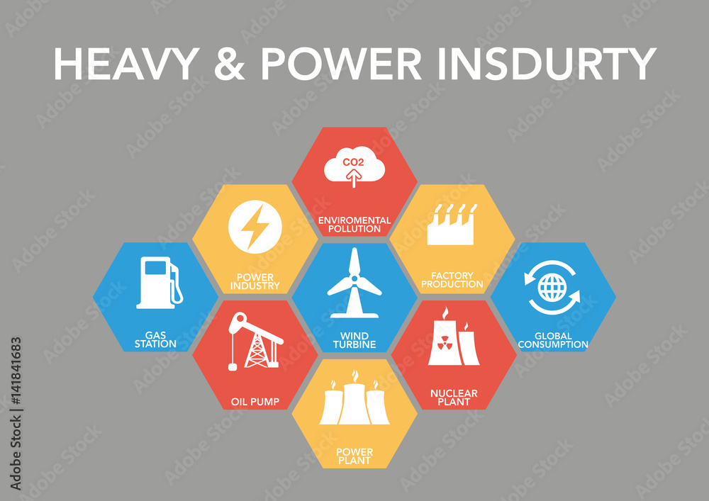 Heavy & Power Industry Icon Concept Heavy & Power Industry Icon Concept
