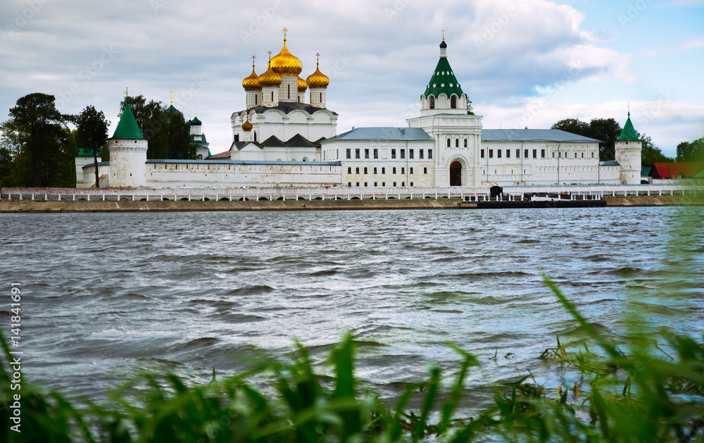 Male Ipatievsky Monastery at cloudy day in Kostroma, Russia