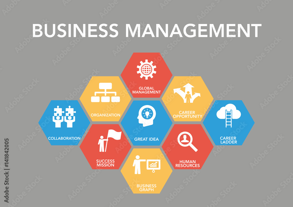 Busıness Management Icon Concept Busıness Management Icon Concept