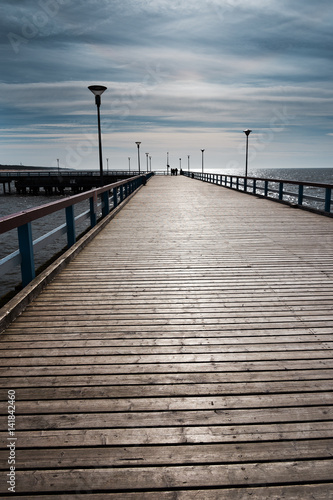 Footbridge in Baltic sea, Palanga, Lithuania. © Janis Smits