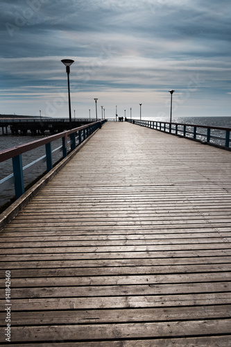 Footbridge in Baltic sea  Palanga  Lithuania.