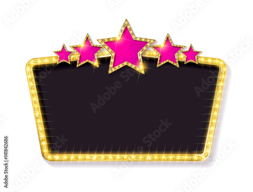 Retro frame with five stars