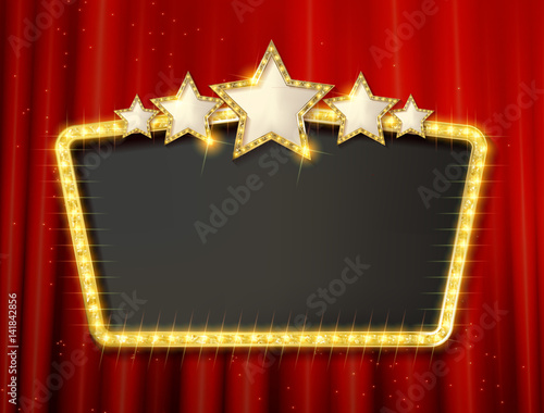 Retro frame with five stars