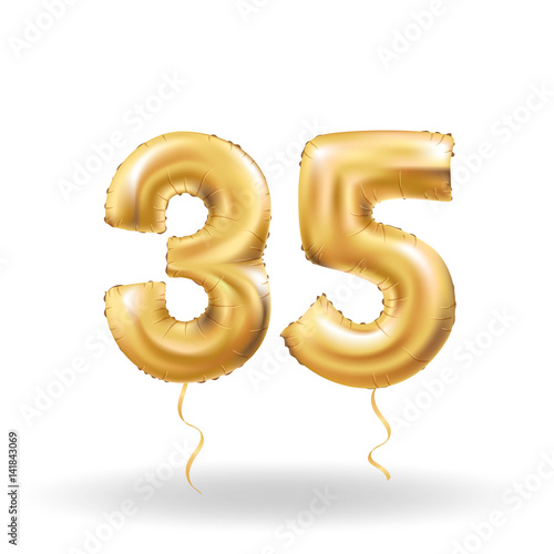 number thirty five metallic balloon