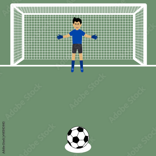 penalty shot with goalkeeper at soccer © koft