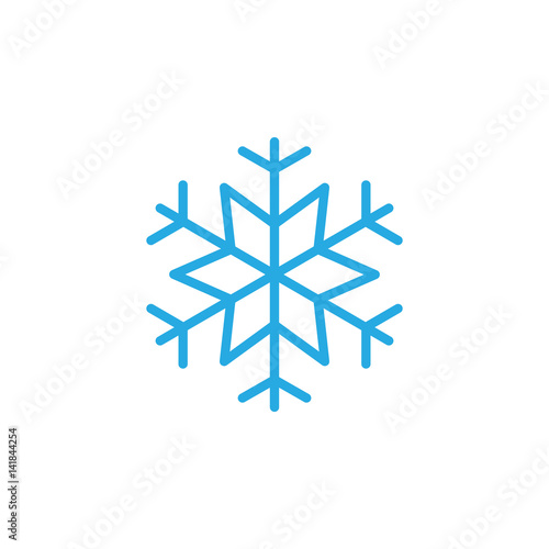 Snowflake, freeze line icon, outline vector sign, linear colorful pictogram isolated on white. Snow symbol, logo illustration. Editable stroke. Pixel perfect