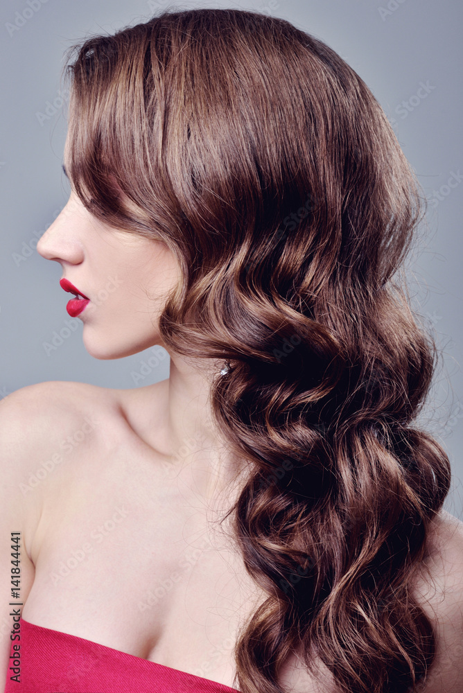 Beautiful girl with long wavy hair Beautiful girl with long wavy hair