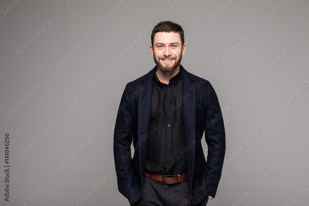 Confident stylish business man with beard in suit Confident stylish business man with beard in suit