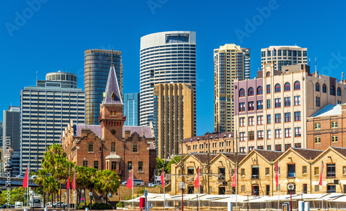 Old warehouses at Campbell's Cove Jetty in Sydney, Australia