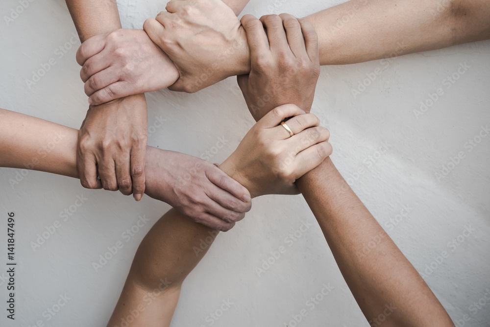 Fototapeta premium business group United Hands together - teamwork concepts.