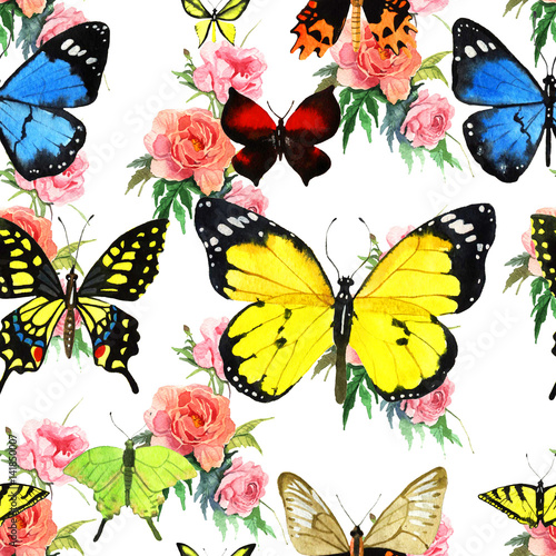 watercolor butterfly pattern © shat88