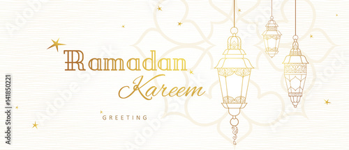 Vector banner for Ramadan Kareem greeting.