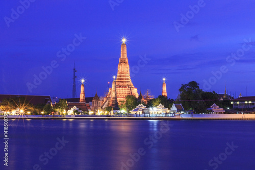 Wat Arun Bangkok temple in twilight time, Thailand