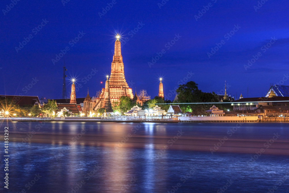 Wat Arun Bangkok temple in twilight time, Thailand