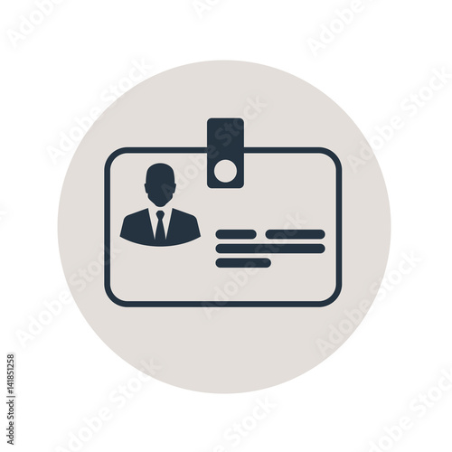 Icono plano identificacion horizontal en circulo gris