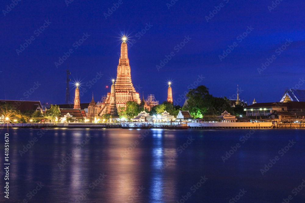 Wat Arun Bangkok temple in twilight time, Thailand
