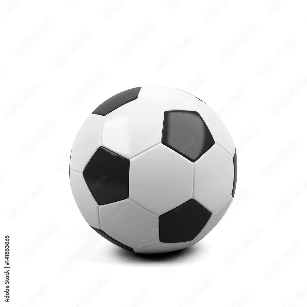 soccer ball isolated on white with. 3D illustration soccer ball isolated on white with. 3D illustration