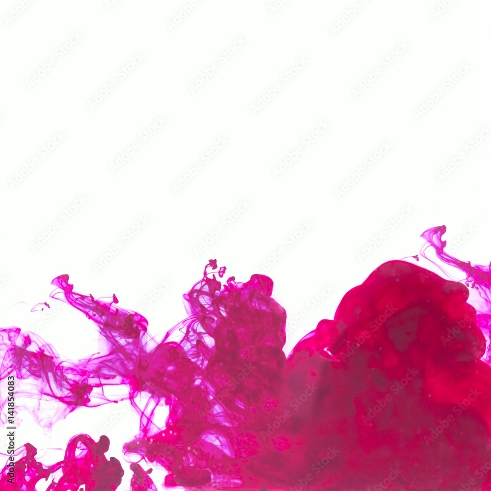 White background with purple ink in water