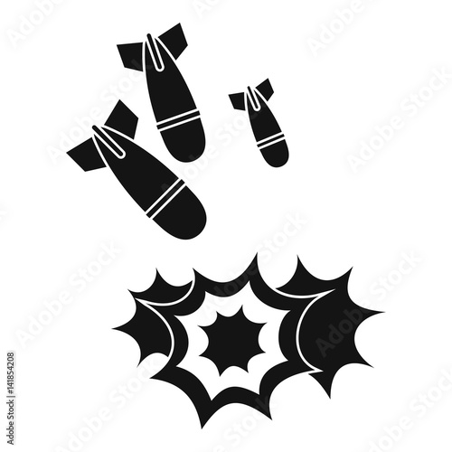 Bomb icon, simple style