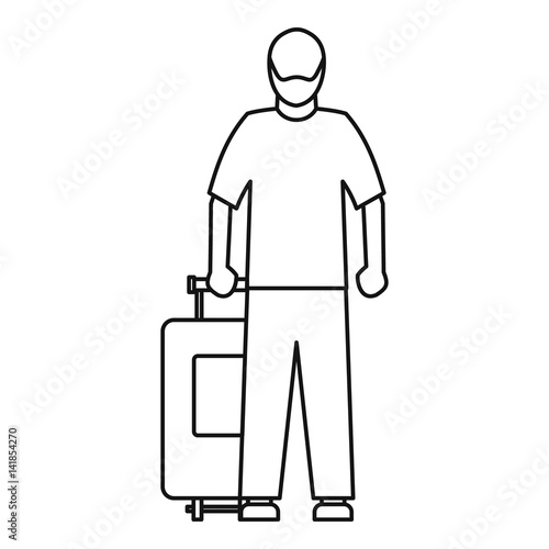 Arabic man icon, outline style