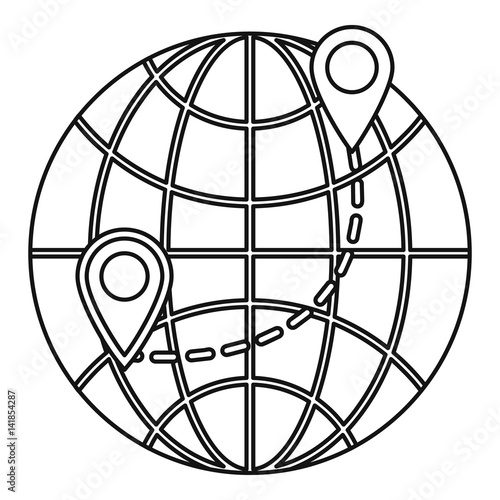 Globe icon, outline style