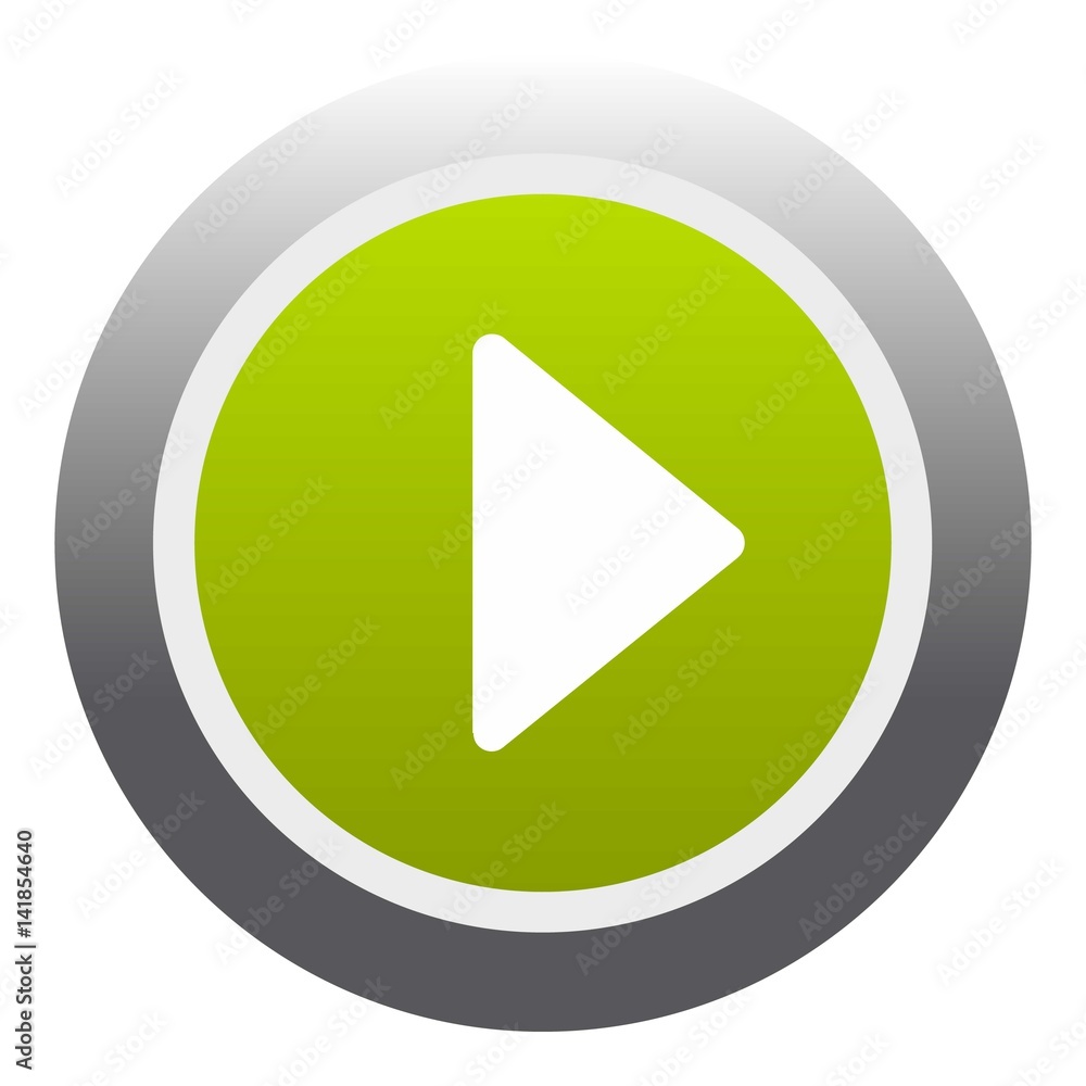 Play round button icon, flat style Play round button icon, flat style