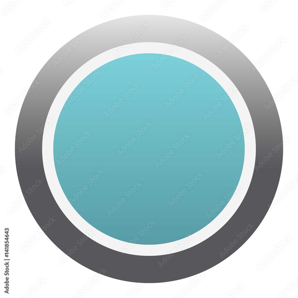 Blue round button icon, flat style Blue round button icon, flat style