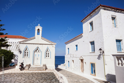 Beautiful old houses of Andros, Andros island, Cyclades, Greece