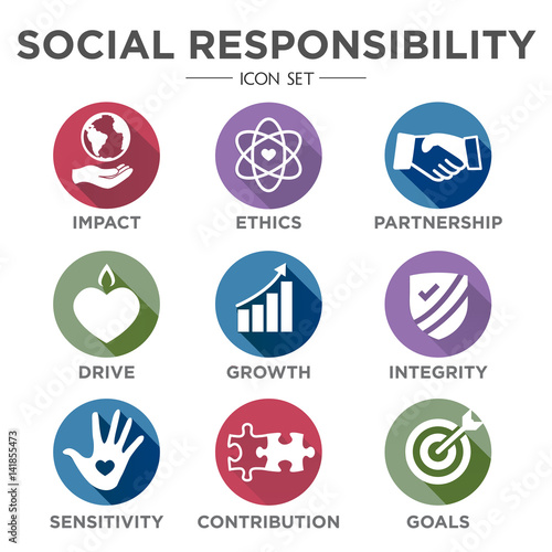 Social Responsibility Solid Icon Set