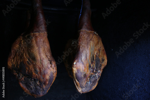 Prosciutto, Italian hams in drying room