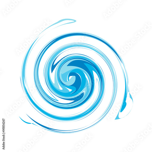 Abstract grunge round template for the logo. Blobs for creating banners, design of products, posters and flyers. Twisted icon. Dynamic symbol in blue and turquoise.