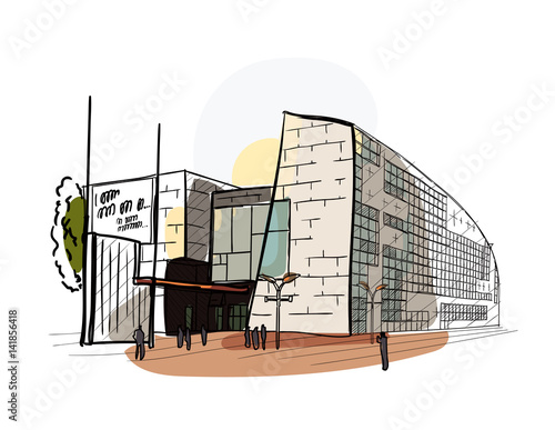 Architectural color vector sketch.