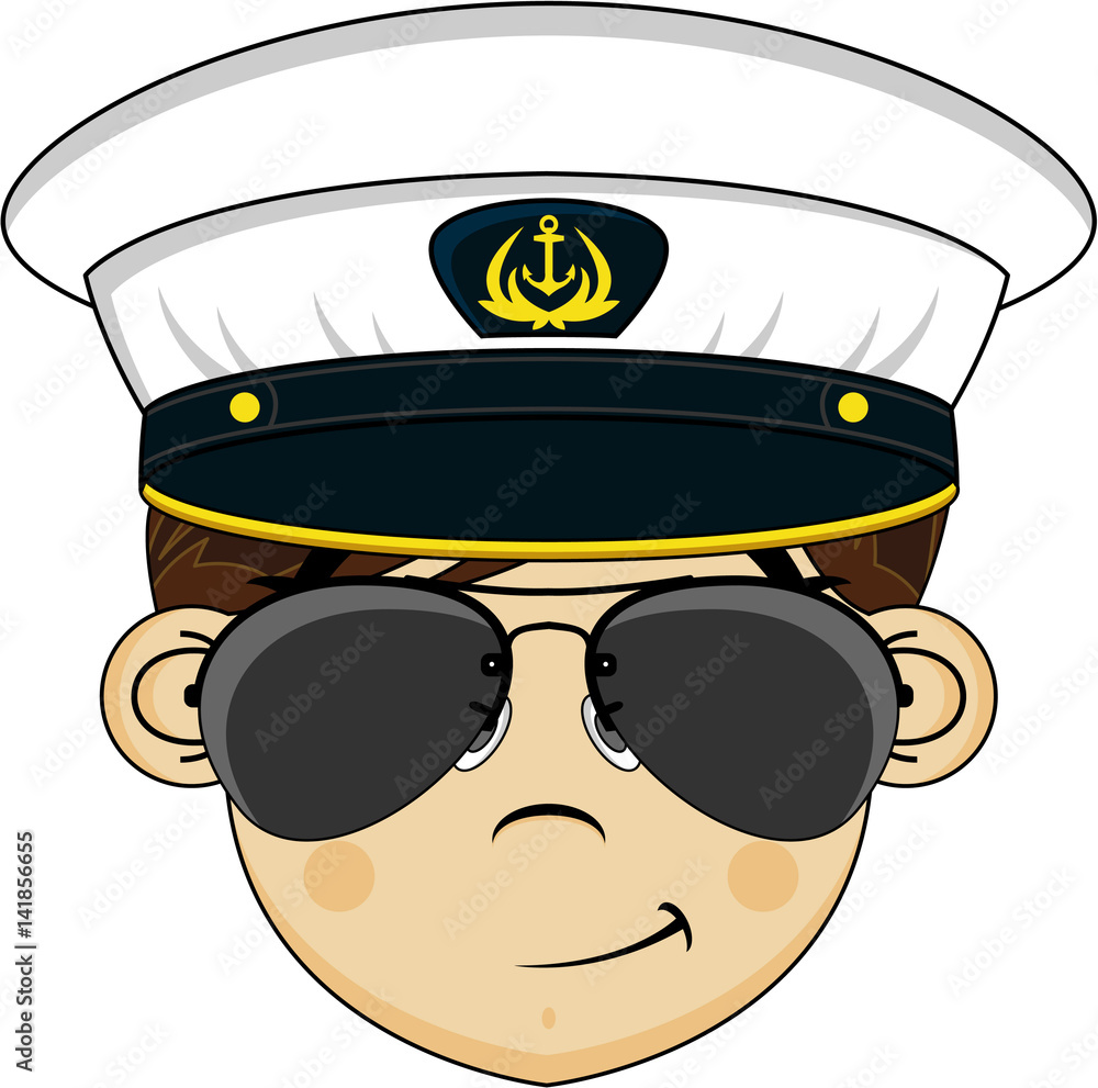 Cute Navy Sailor in Sunglasses Cute Navy Sailor in Sunglasses