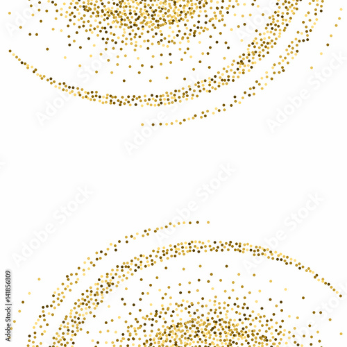 Abstract festive background with semicircular elements of gold glitter. Template for the background of posters, leaflets, banners.