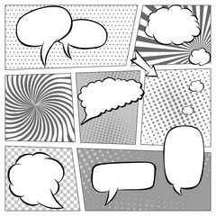 Fotobehang Pop art Zwart-wit comic pagina sjabloon  © juristka