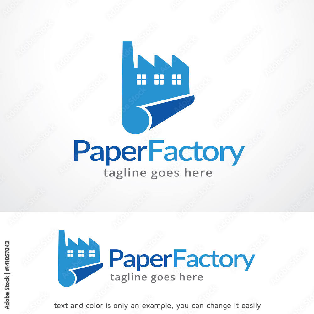 Paper Factory Logo Template Design Vector, Emblem, Design Concept, Creative Symbol, Icon
