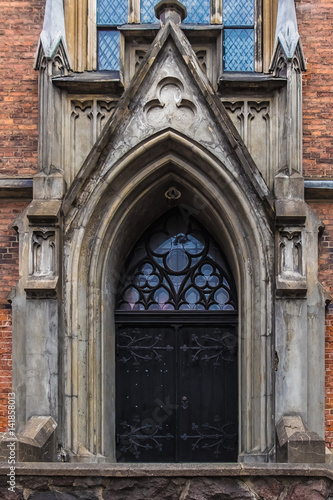 Facade of St. Gertrude protestant lutheran church in Riga, Latvia.