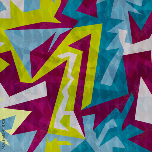 abstract geometric objects graffiti grunge effect