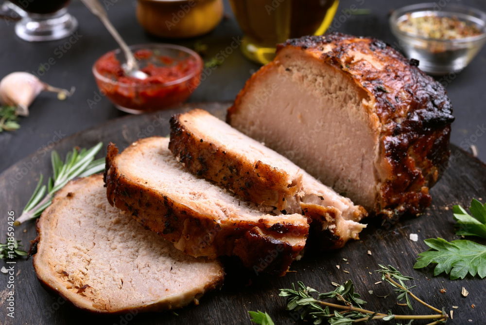 Sliced barbecue meat Sliced barbecue meat