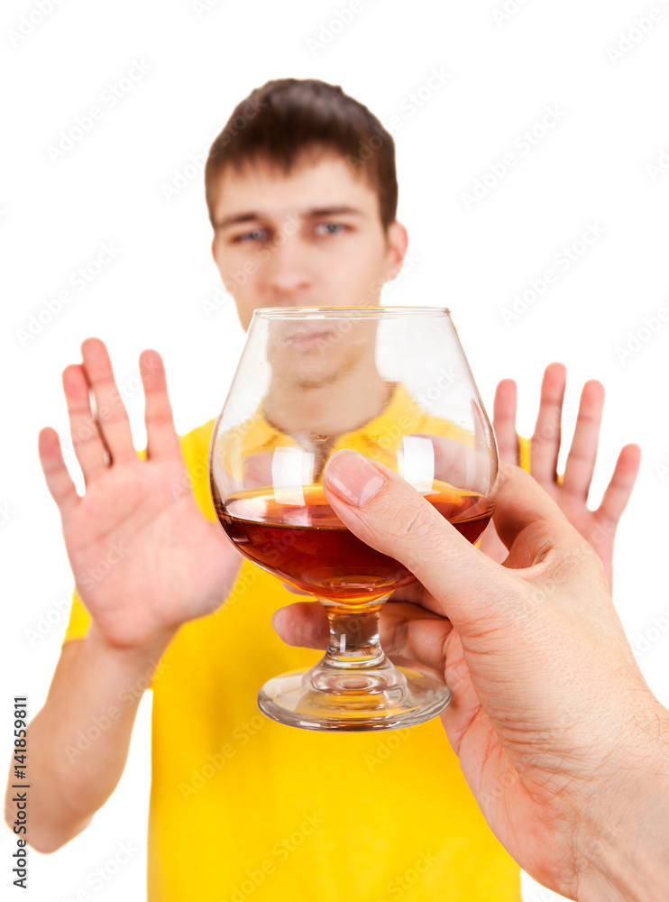 Young Man refuse an Alcohol Young Man refuse an Alcohol