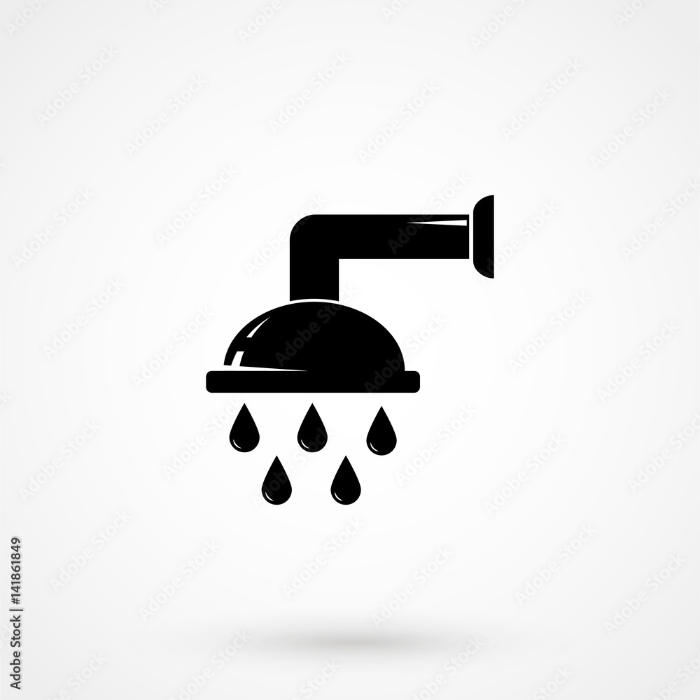 Shower icon on white background. Vector illustration. Shower icon on white background. Vector illustration.