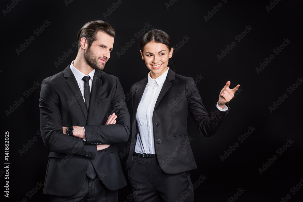 Young smiling businesspeople Young smiling businesspeople