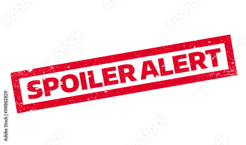 Spoiler Alert rubber stamp. Grunge design with dust scratches. Effects can be easily removed for a clean, crisp look. Color is easily changed.